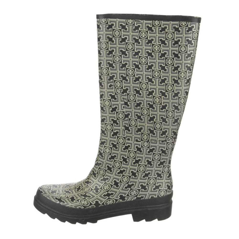 Tory Burch Printed Rain Boots, size 10